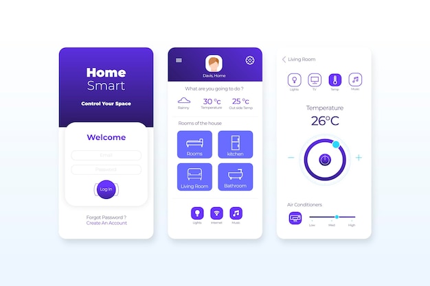 Gratis vector smart home app-concept