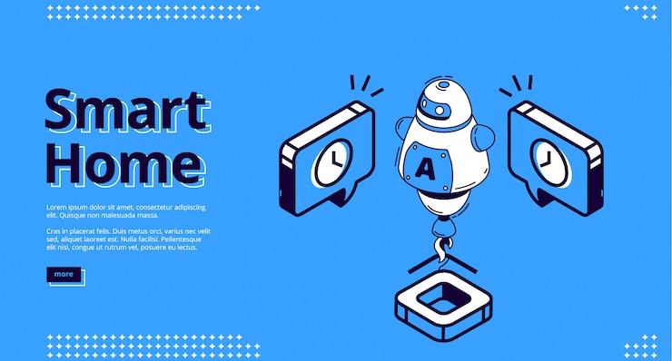 Gratis Vector smart home isometrische web. ai robot, iot