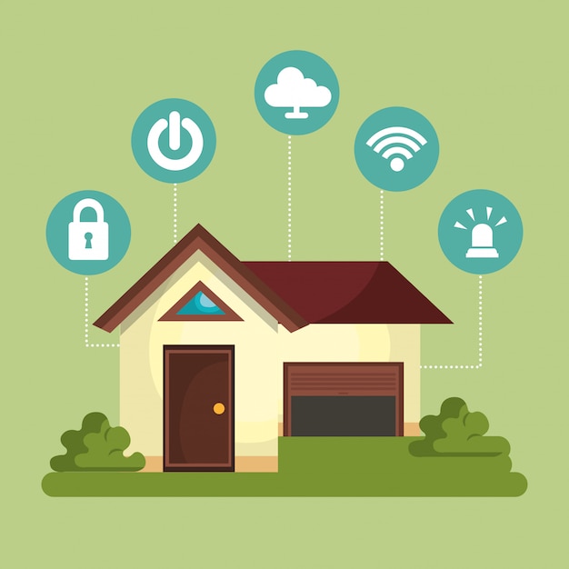 smart home technologie ingesteld pictogram