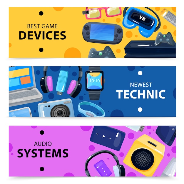 Gratis vector smart technics banners set