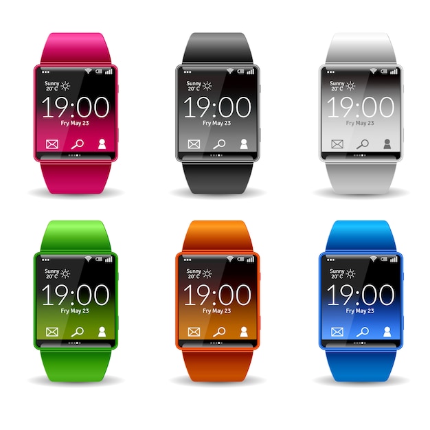 Gratis vector smart watch icon set