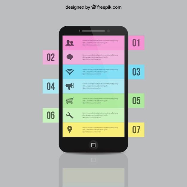 Gratis vector smartphone infographic