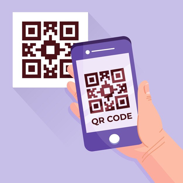 Smartphone scannen qr-code illustratie