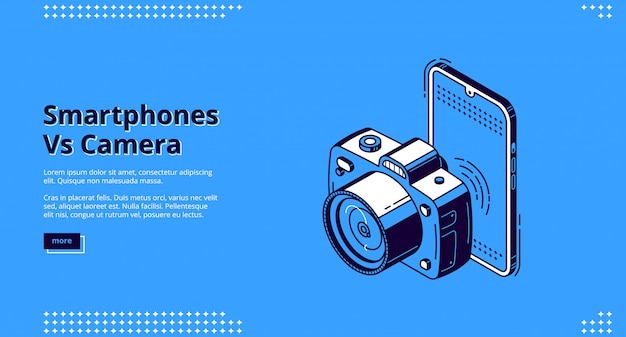 Gratis vector smartphones vs camera concurrentie banner