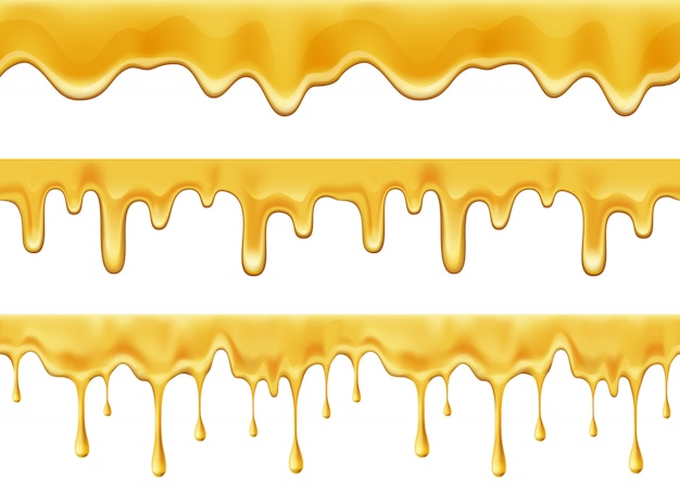 Smeltende druipende honing druppels realistisch