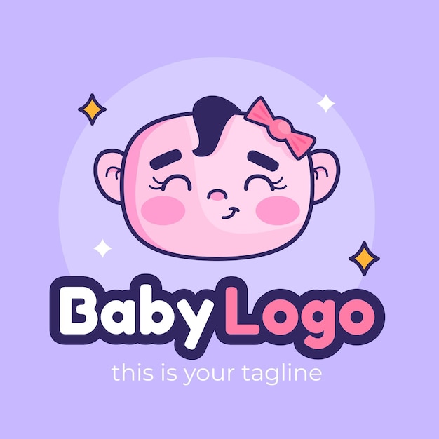 Gratis vector smiley baby logo sjabloon