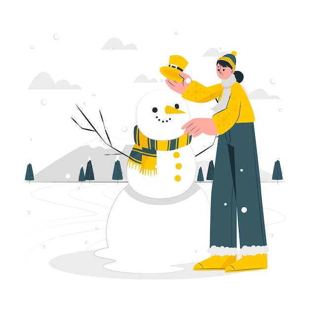 Gratis vector sneeuwpop concept illustratie