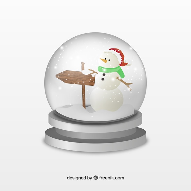 Sneeuwpop kristallen bol