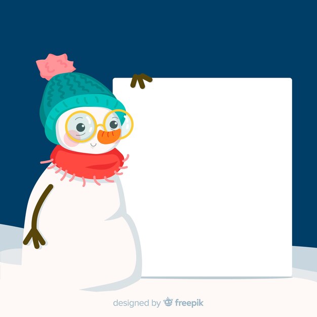 Sneeuwpop met bord