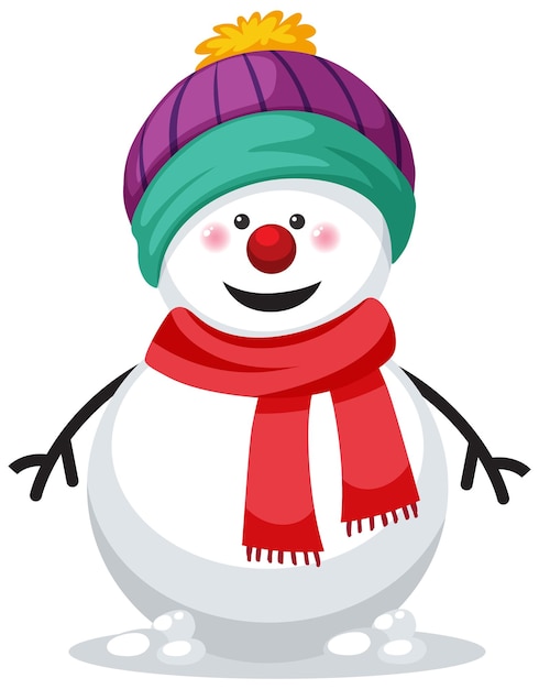 Sneeuwpop met sjaal en hoed
