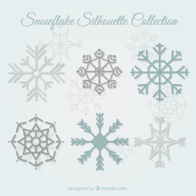 Sneeuwvlok silhouetten collectie