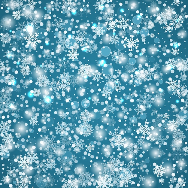 Gratis vector sneeuwvlokken blauwe naadloze achtergrond geometrische natuurlijke vlokken vormen elementen groeten banner vector