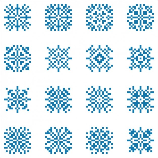 Sneeuwvlokken collectie gemaakt met pixels
