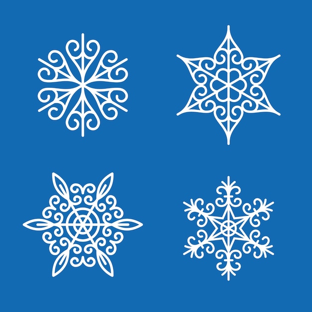 Gratis vector sneeuwvlokken decoratie wintersneeuw set