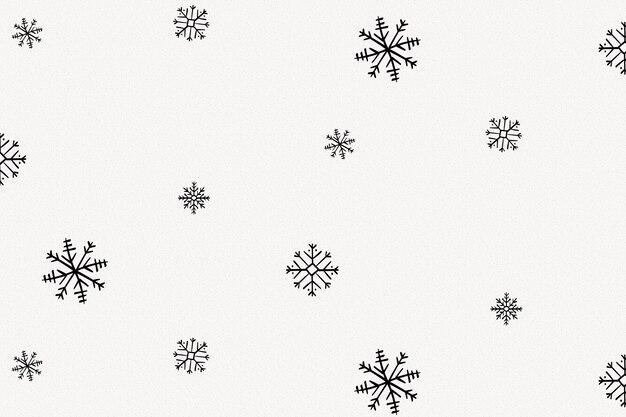 Sneeuwvlokken patroon achtergrond, Kerstmis doodle in zwarte vector