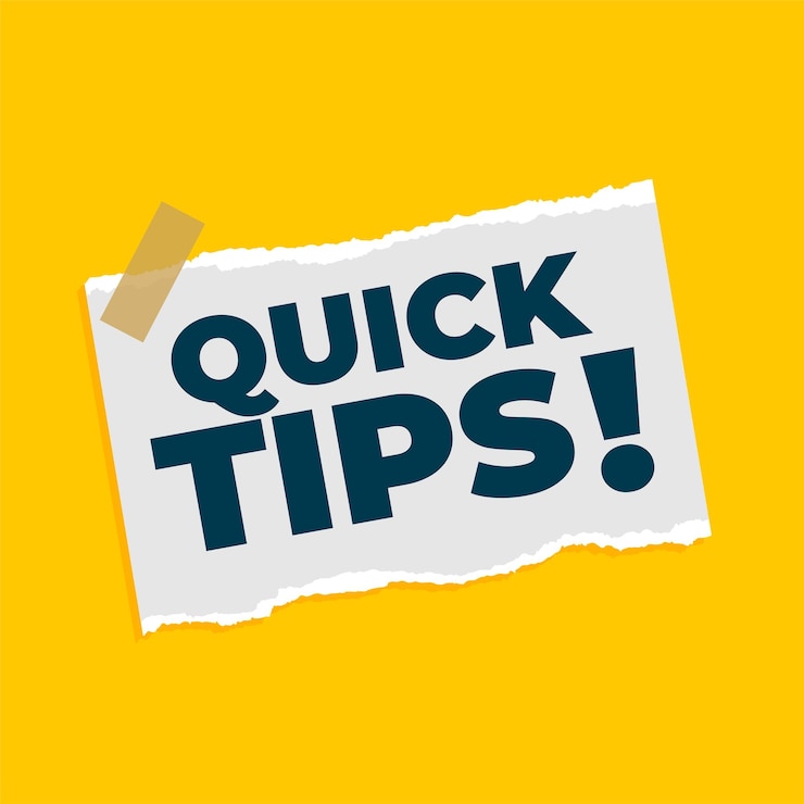 Gratis Vector snel nuttig tipsadvies over gele achtergrond vectorillustratie