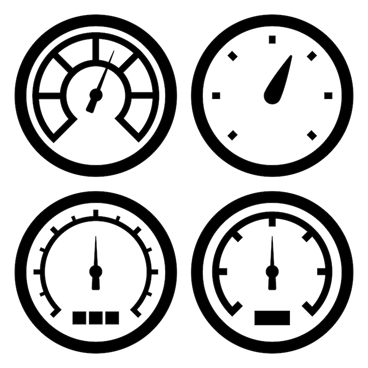Gratis Vector snelheidsmeter glyph-stijlenset