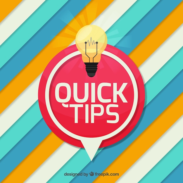 Gratis vector snelle tips samenstelling met plat ontwerp