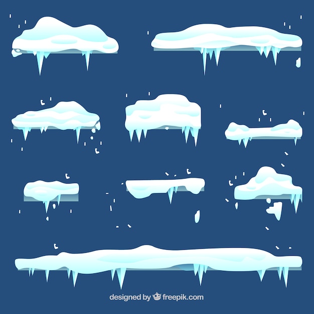 Gratis vector snow cap-collectie