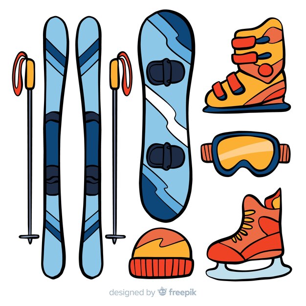 Snowboard apparatuur illustratie