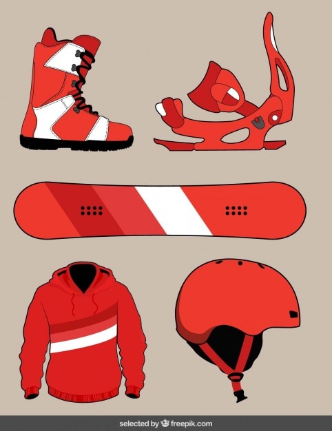 Gratis vector snowboard apparatuur