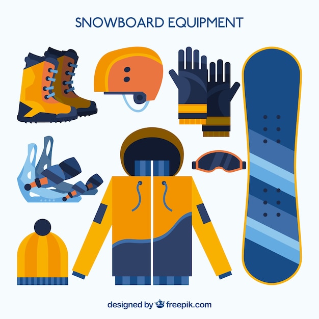 Gratis vector snowboard apparatuur