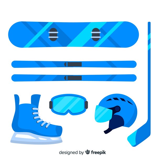 Gratis vector snowboard uitrusting collectie