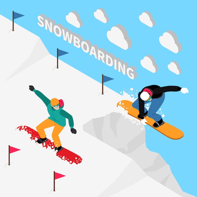 Snowboarden isometrisch