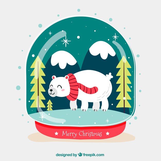 Gratis vector snowglobe achtergrond