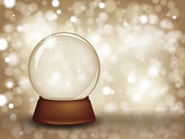 Gratis vector snowglobe op een bokeh achtergrond