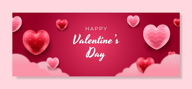 Gratis vector sociaal media cover sjabloon voor valentijnsdag