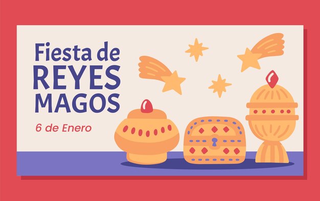 Gratis vector sociaal media post sjabloon voor reyes magos