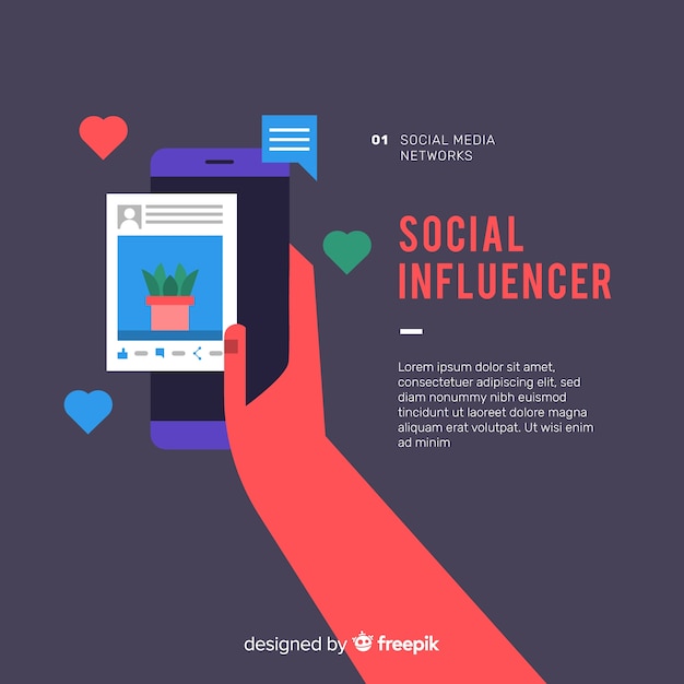 Gratis vector social influencer marketing