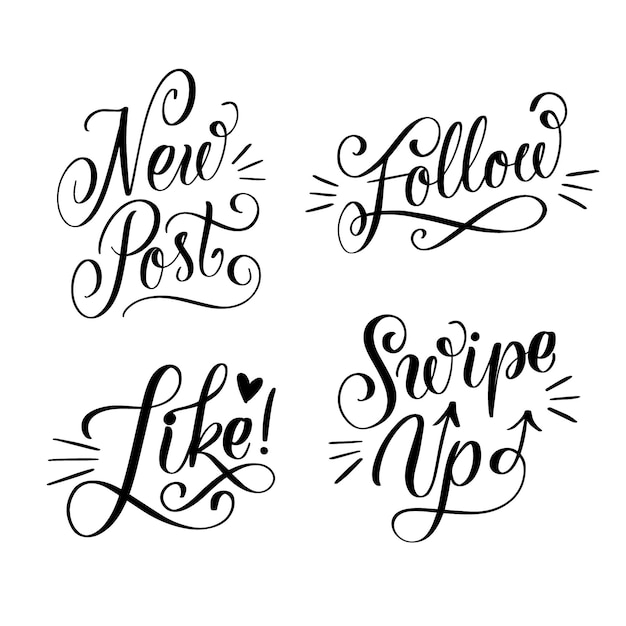 Social media belettering collectie