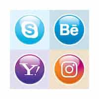 Gratis vector social media button set