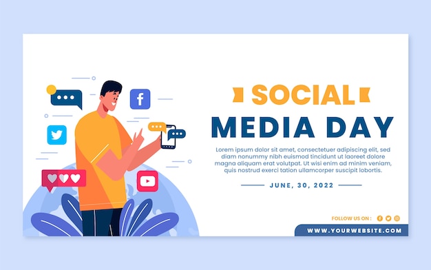 Gratis vector social media dag facebook bericht