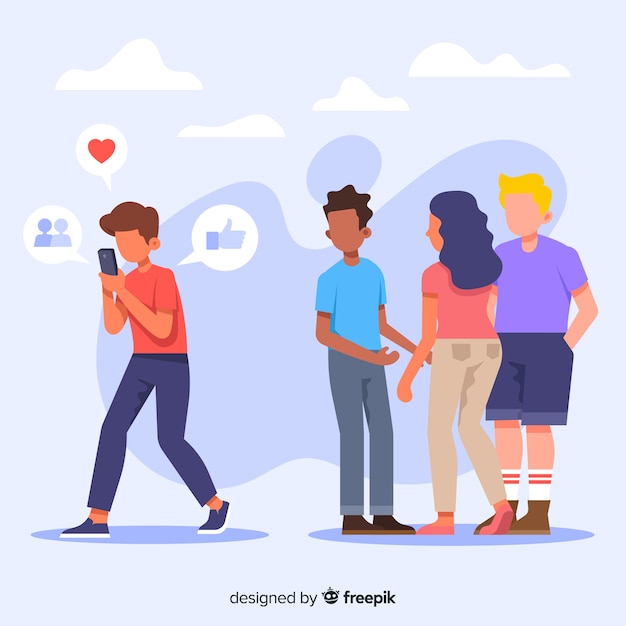 Gratis vector social media doden vriendschapsconcept