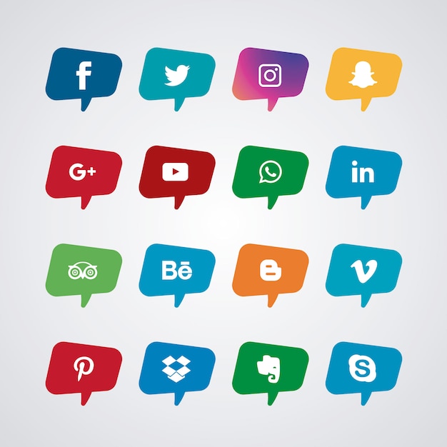 Gratis vector social media icon collectie