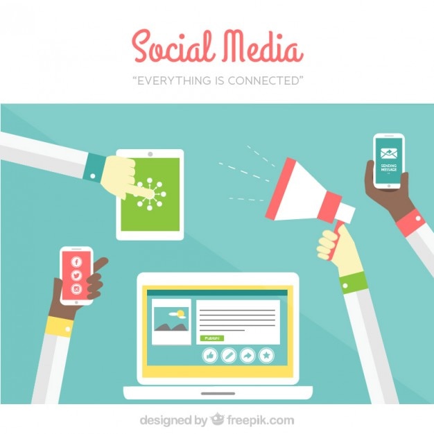 Gratis vector social media is alles verbonden