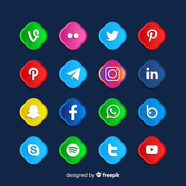 Gratis vector social media logo collectie