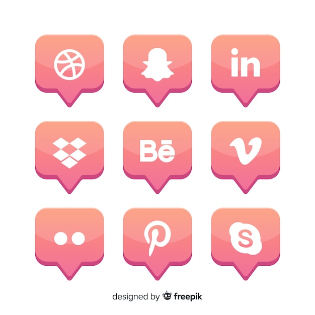 Gratis vector social media logo collectie