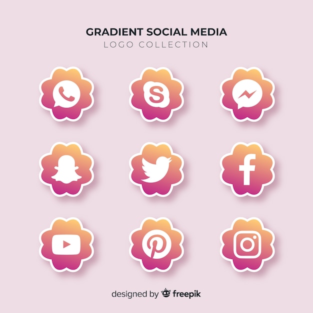 Gratis vector social media logo collectie