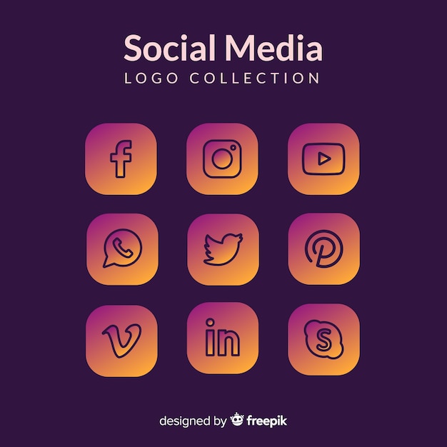 Gratis vector social media logo collectie