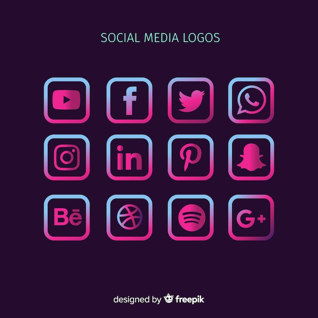 Gratis vector social media logo collectie