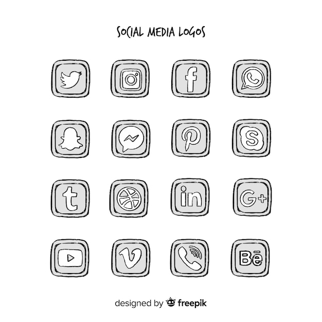 Gratis vector social media logo collectie