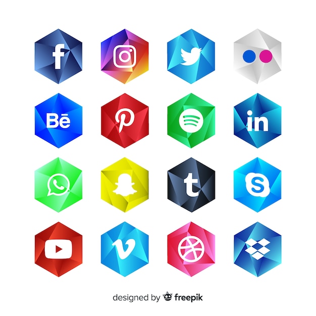 Gratis vector social media logo collectie