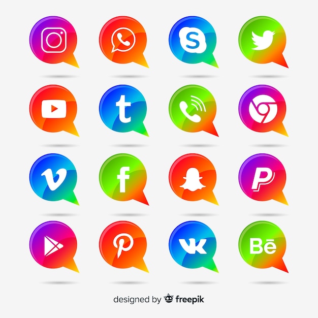 Gratis vector social media logo collectie