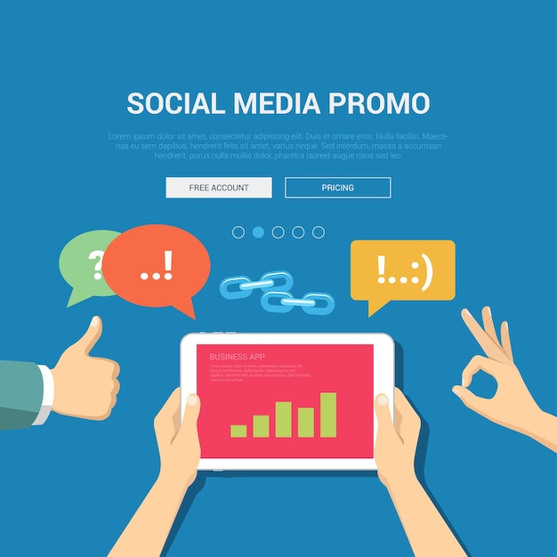 Gratis vector social media promo showcase illustratie