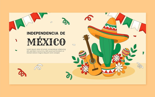 Social media promo sjabloon voor de Mexicaanse Onafhankelijkheidsdag viering