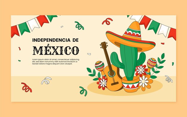 Social media promo sjabloon voor de Mexicaanse Onafhankelijkheidsdag viering